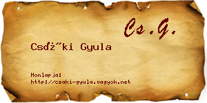 Csáki Gyula névjegykártya