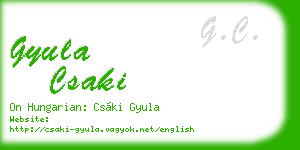 gyula csaki business card
